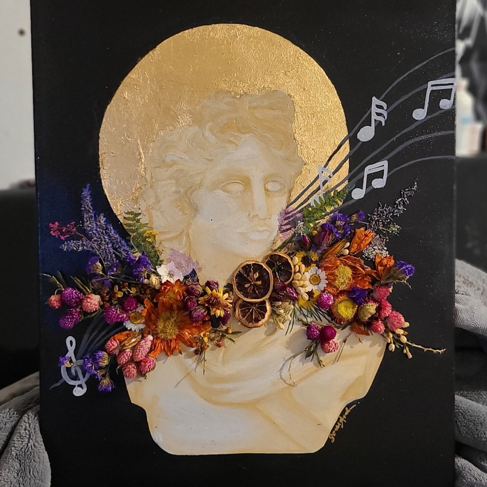 Hand painted Apollo (God of music)